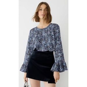 NWT J. Crew floral ruffle blouse